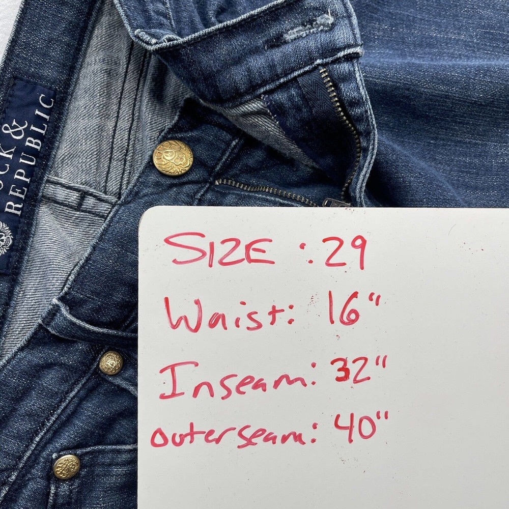 ROCK & REPUBLIC Dark Wash Boot Cut Jeans Women’s Sz 29 Inseam 32” Cut #001481 - Picture 2 of 12